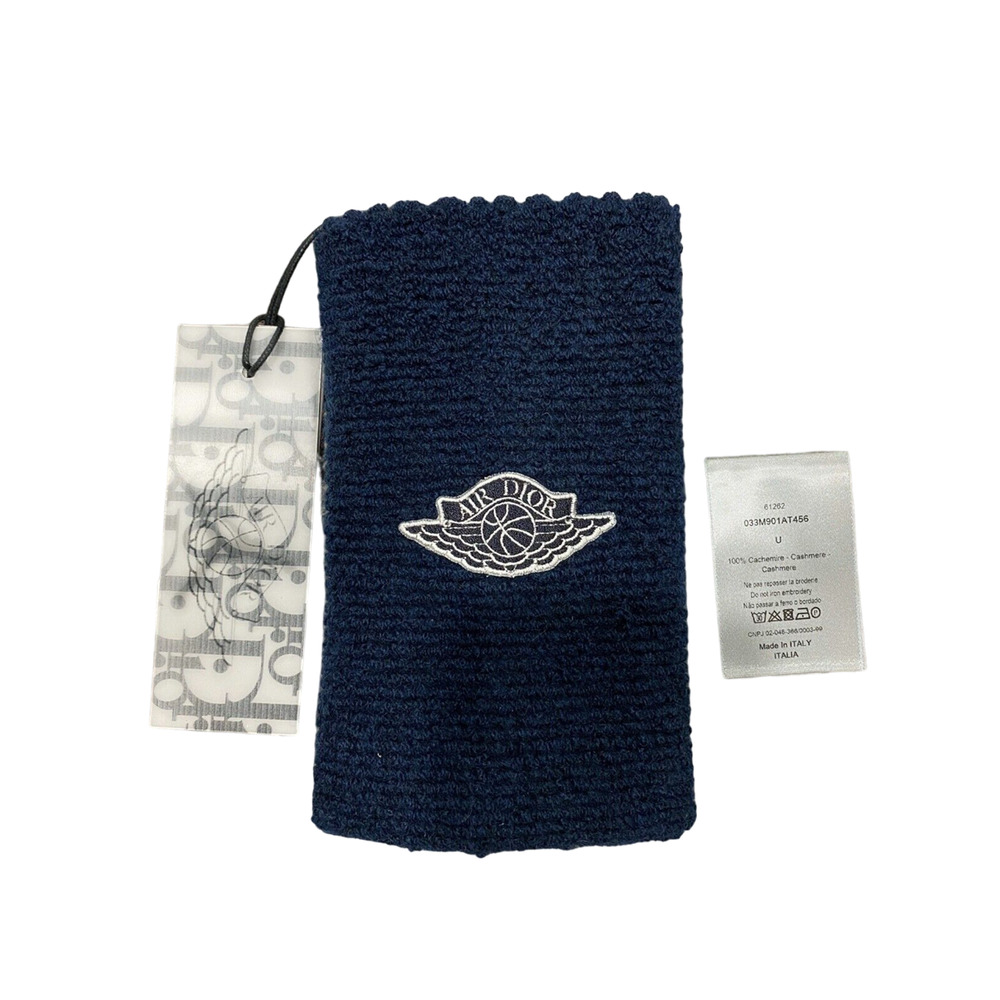 Air Dior Jordaan Wing Basketball Navy Blue Cashmere Sweat Arm Band Knit Gloves